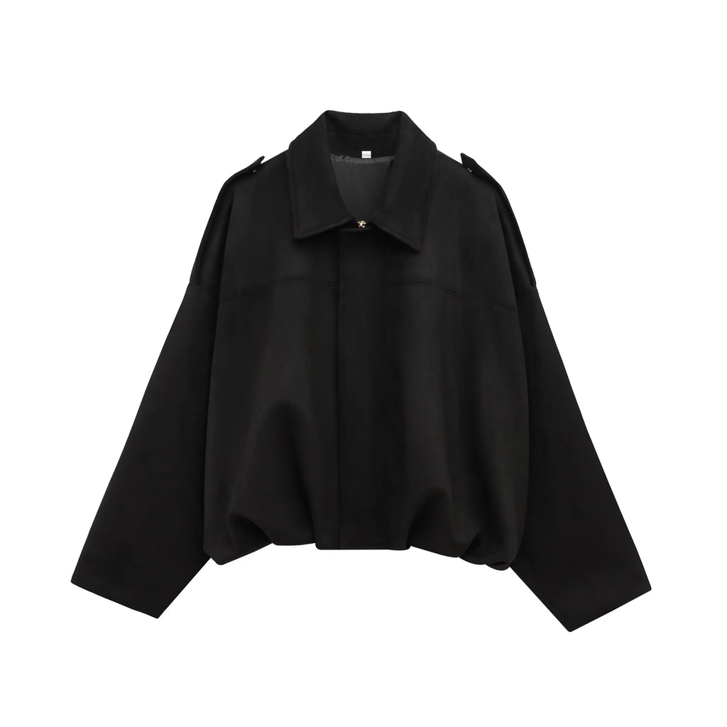 Chaqueta Noir Suede — Abrigo Vintage con Acabado de Ante Premium
