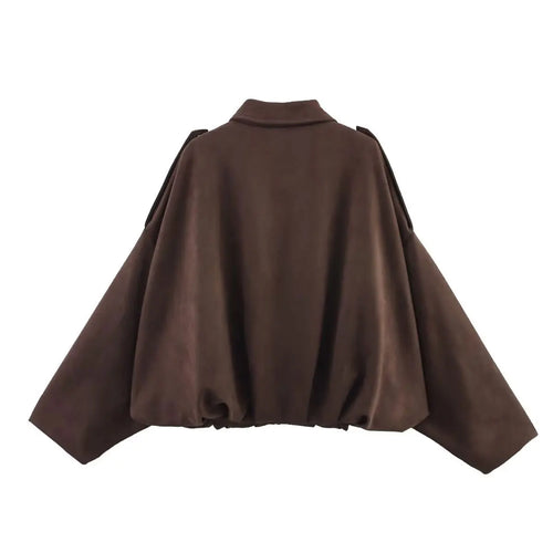Chaqueta Noir Suede — Abrigo Vintage con Acabado de Ante Premium