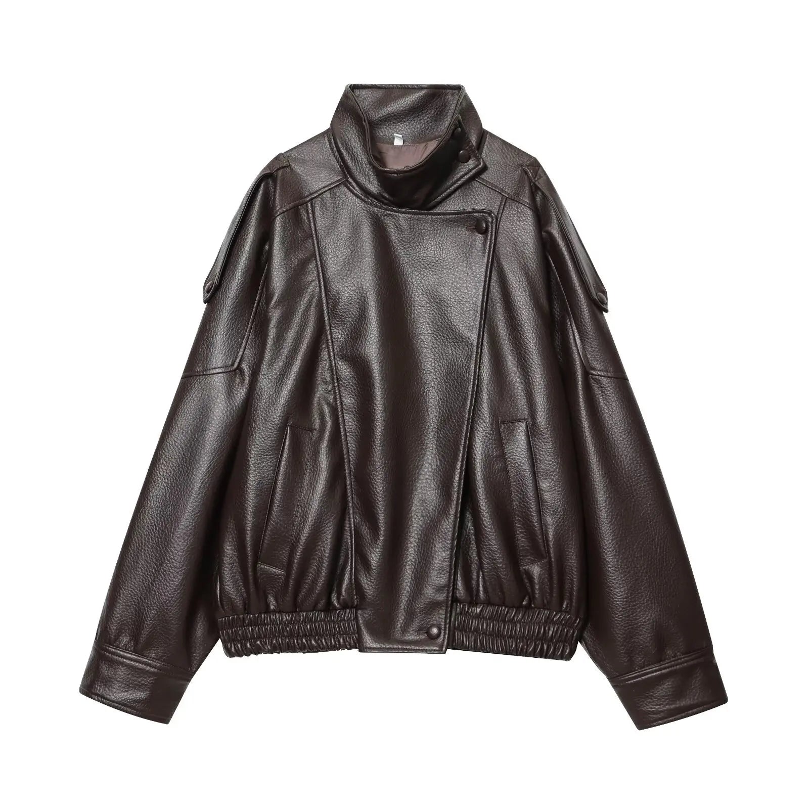 Chaqueta Midnight Rebel — Cuero Sintético Negro con Estilo Oversize