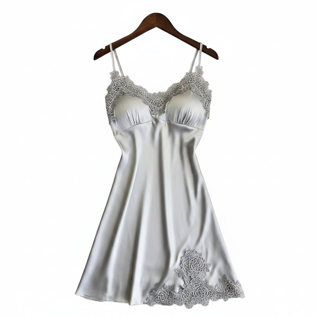 Camisón Crystal Night — Tela Ice Silk con Caída Delicada