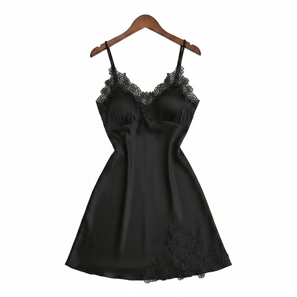 Camisón Crystal Night — Tela Ice Silk con Caída Delicada