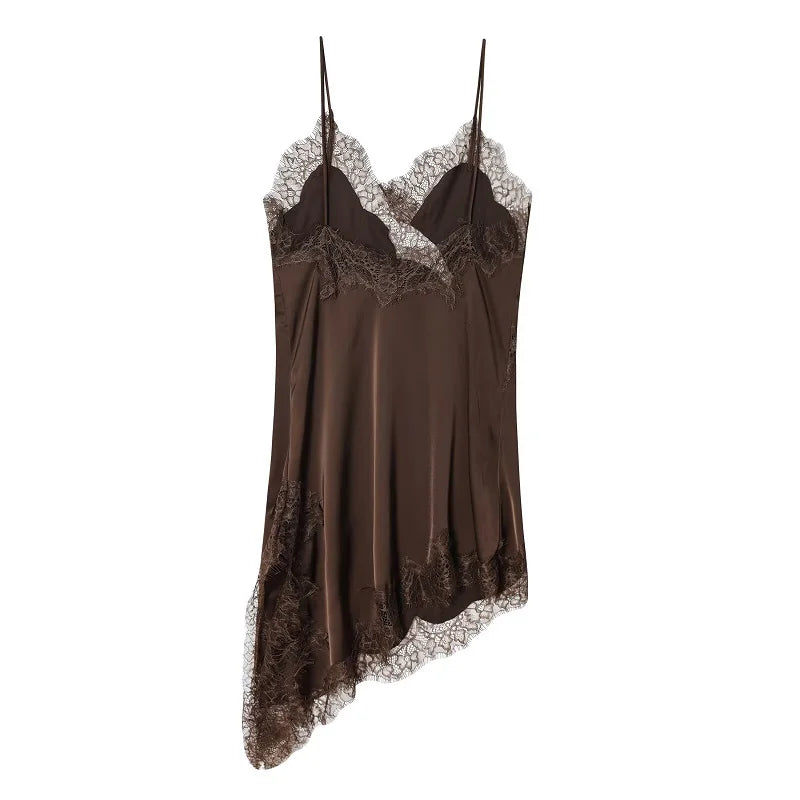 Vestido Ibiza Glow Satin — Mini Brillante con Tirantes Finos